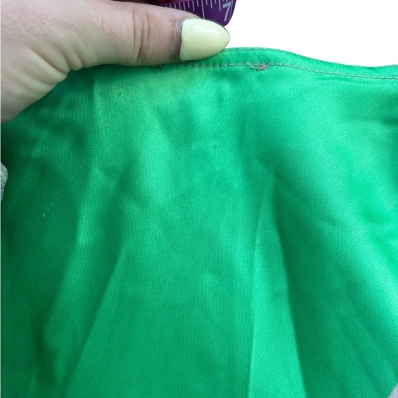 Topshop Wide Stripe Maxi Skirt Neon Green Cream Size 2 NWT - Picture 7 of 11